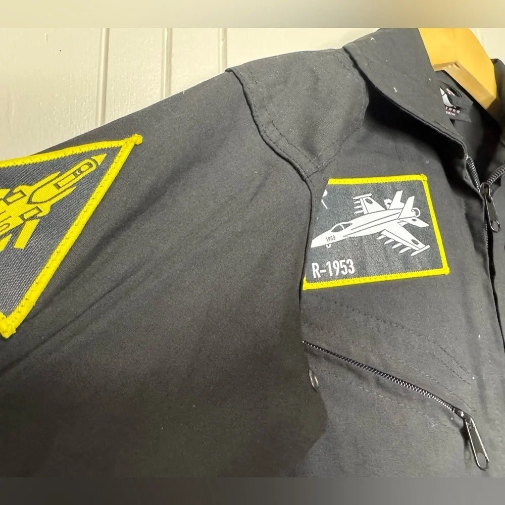 Rothco Black Flight Suit with Patches